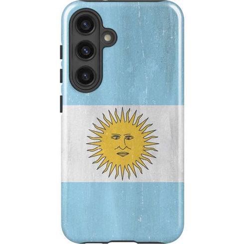 Argentina Flag Distressed Galaxy S24 Plus Impact Case